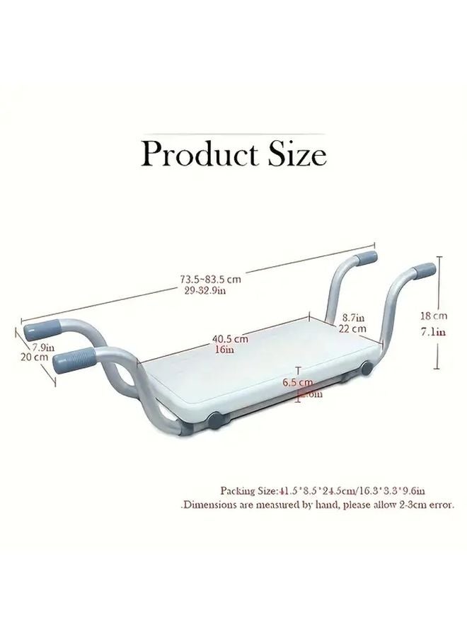 White Adjustable Bathtub Rack Non Slip Retractable Bathroom Safety Aid For Elderly - Image 3